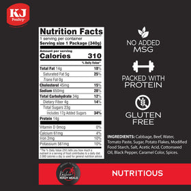 KJ Poultry packaging close-up with OU kosher certification