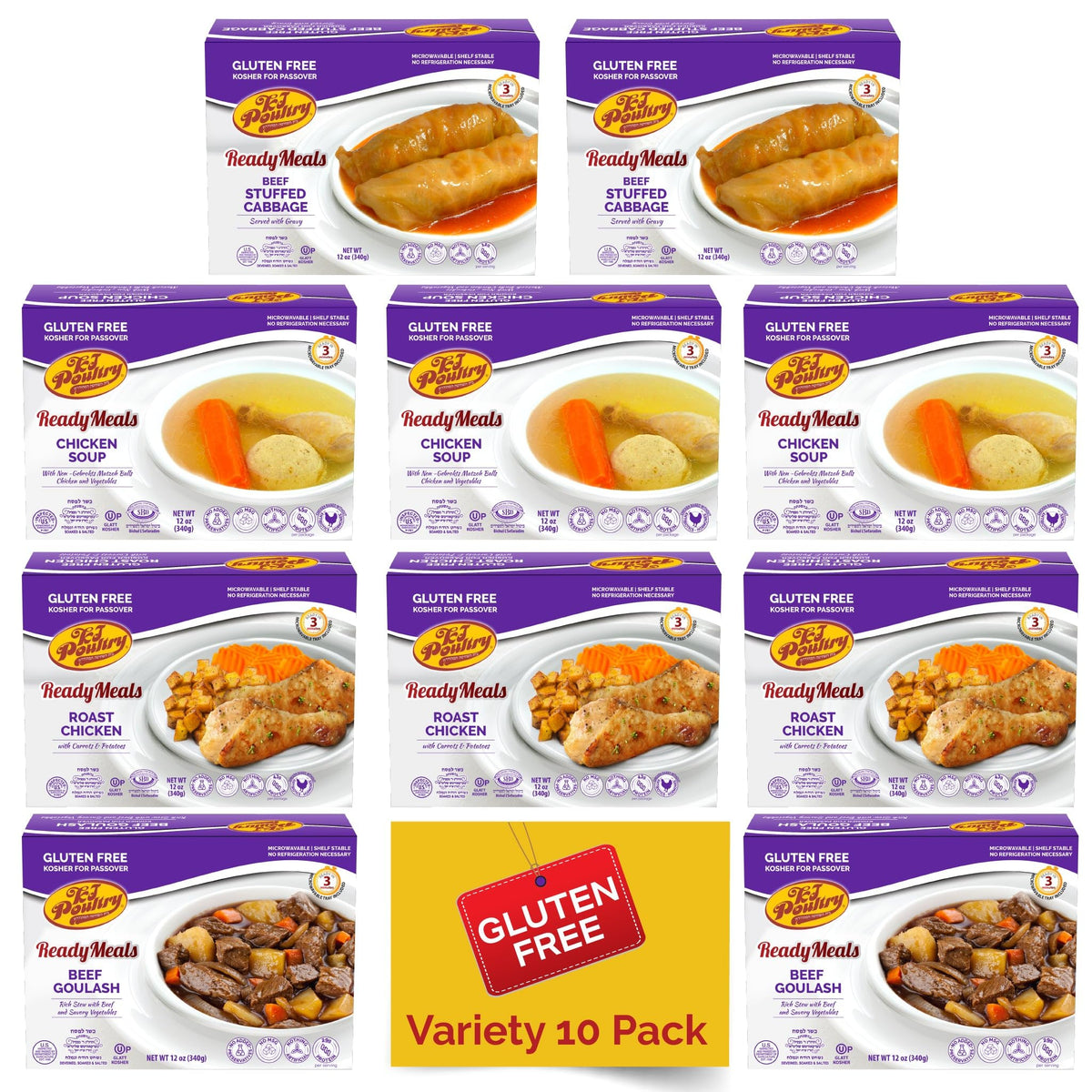 KJ Poultry roast chicken with potatoes and carrots, ready to heat