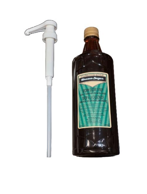 KK&A Collection Brown Sugar Syrup 1L bottle with white pump for easy, precise pouring