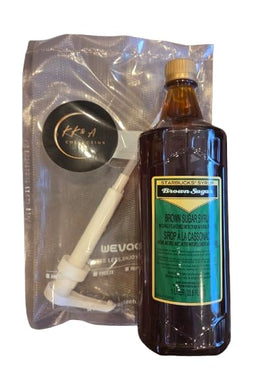KK&A Collection Brown Sugar Syrup poured over coffee for cafe-style sweetness