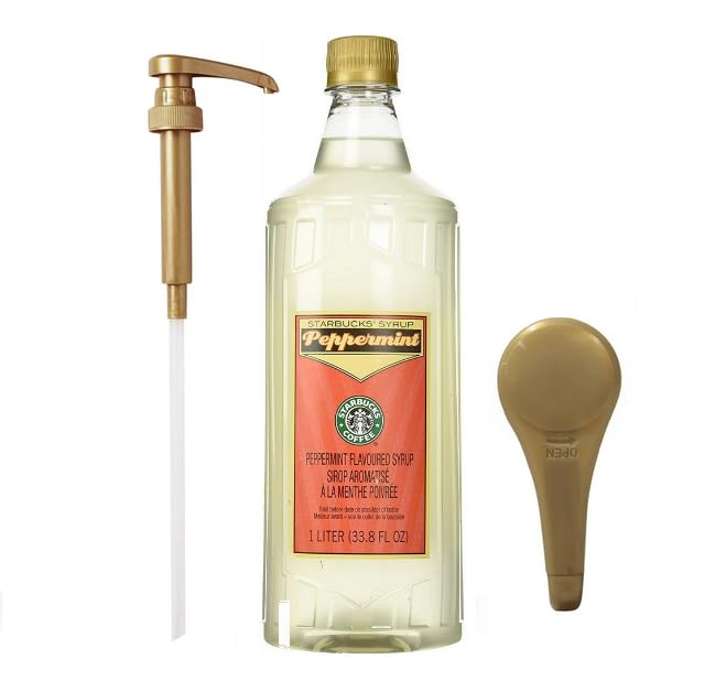 KK&A Collection peppermint syrup 1L bottle, ideal for crafting coffeehouse drinks at home.