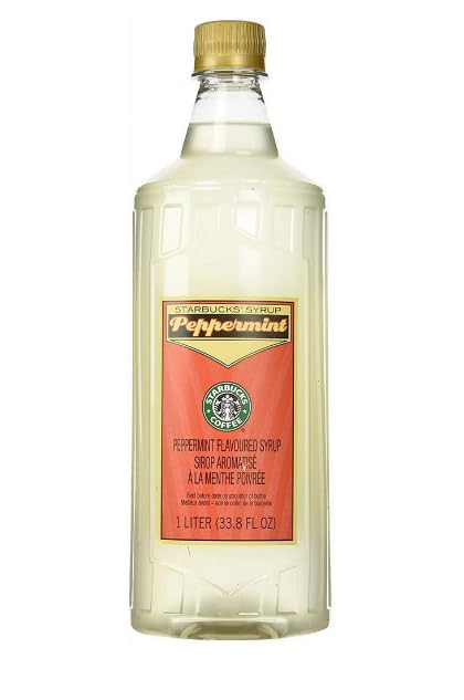 KK&A Collection peppermint syrup with gold pump, easy dispensing for precise flavor shots.