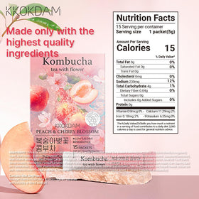 KKOKDAM Kombucha Tea on-the-go sachets in a travel-friendly format.