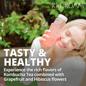 KKOKDAM Kombucha Tea with organic ingredients highlighted for quality sourcing.