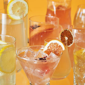 KKOKDAM Kombucha Tea prepared drink in a glass with vibrant color.