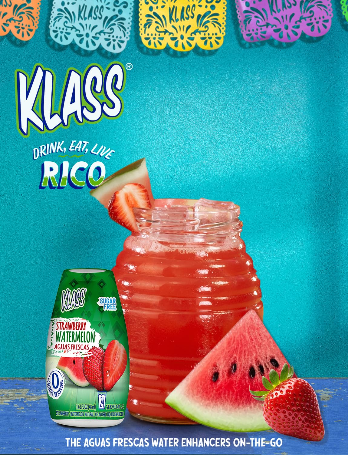 Klass Aguas Frescas dispensing pour demonstrating easy, mess-free mixing.