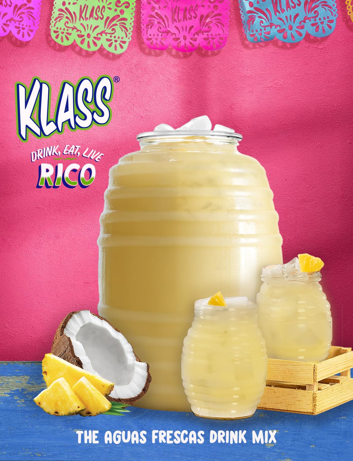 Family-friendly setup demonstrates shareable drinks for gatherings and on-the-go hydration.