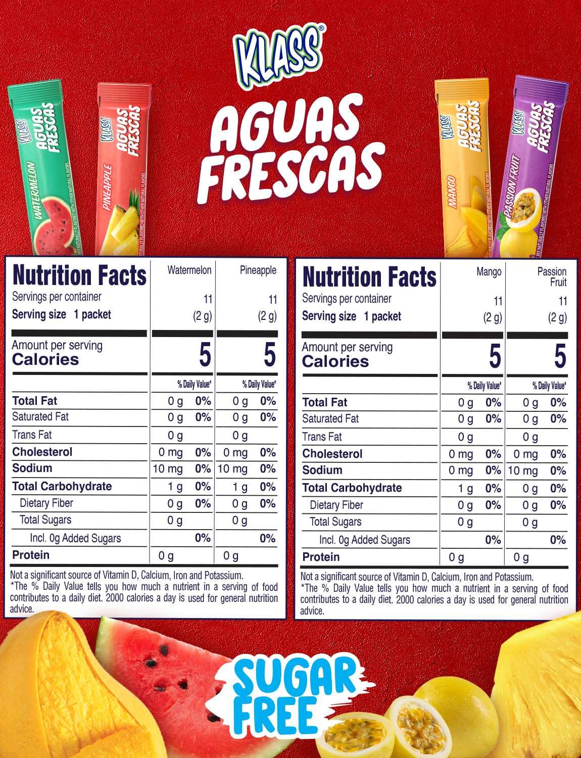 Natural flavors illustration for Klass Aguas Frescas packets