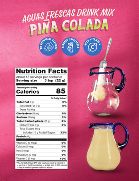 Klass Aguas Frescas Pina Colada pitcher with glass shows easy serving for family gatherings.