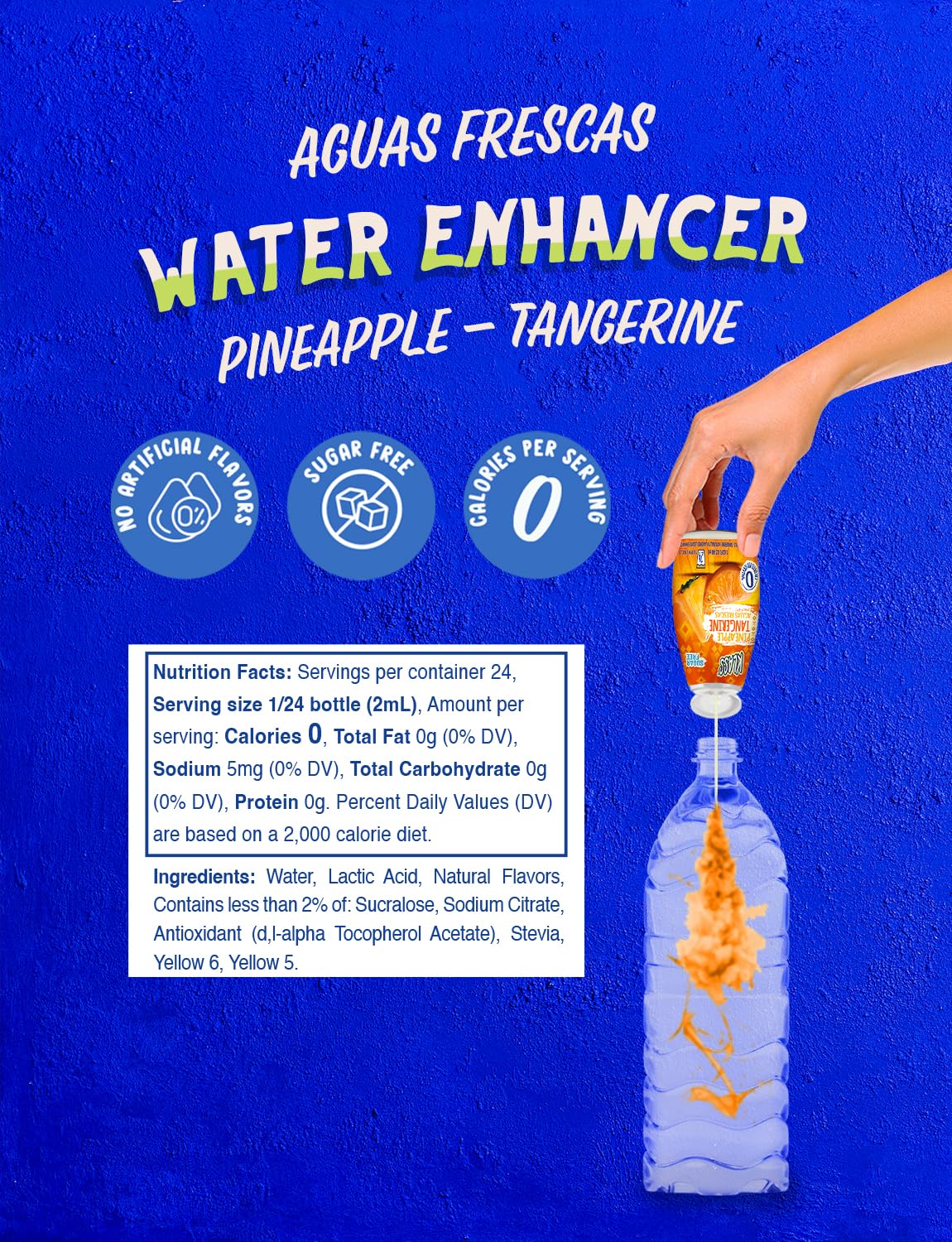 Klass Aguas Frescas Pineapple Tangerine drops showing portable flavor enhancer.