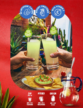 Klass Aguas Frescas pouring into a glass to show quick, clean preparation