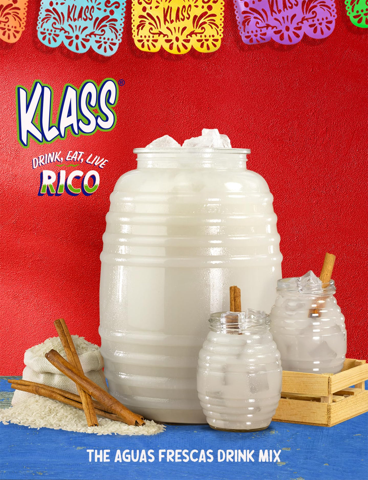 Klass Aguas Frescas pour into water for easy hydration.