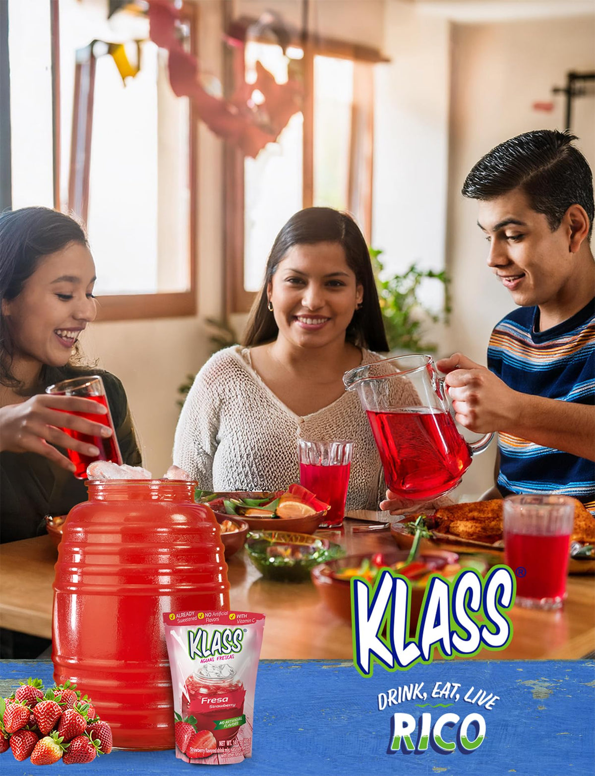 Klass Aguas Frescas resealable pouch keeping flavor fresh for multiple servings