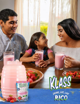 Klass Aguas Frescas strawberry horchata glass reveals vibrant color and aroma