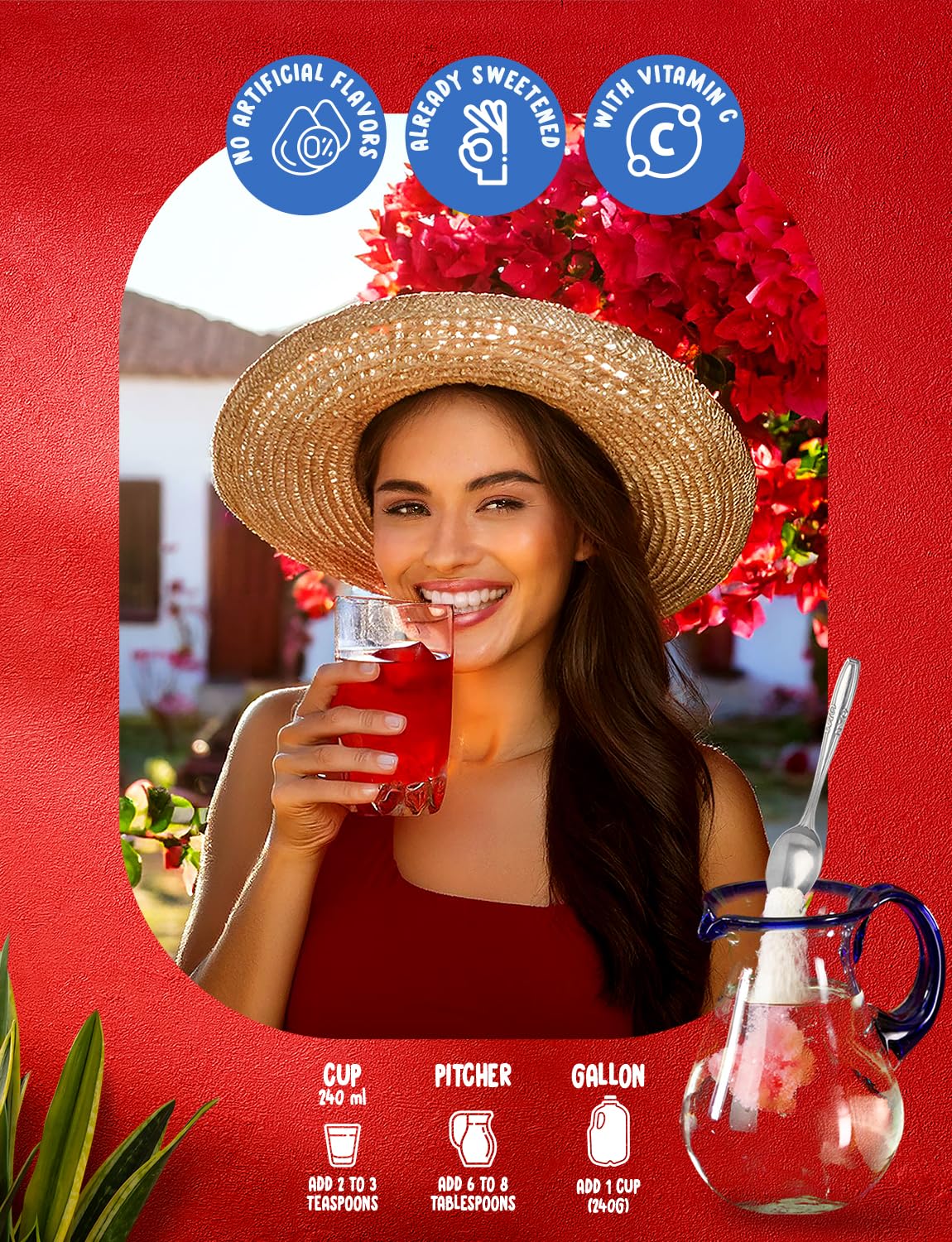 Klass Aguas Frescas tropical punch flavor poured for a vibrant party drink