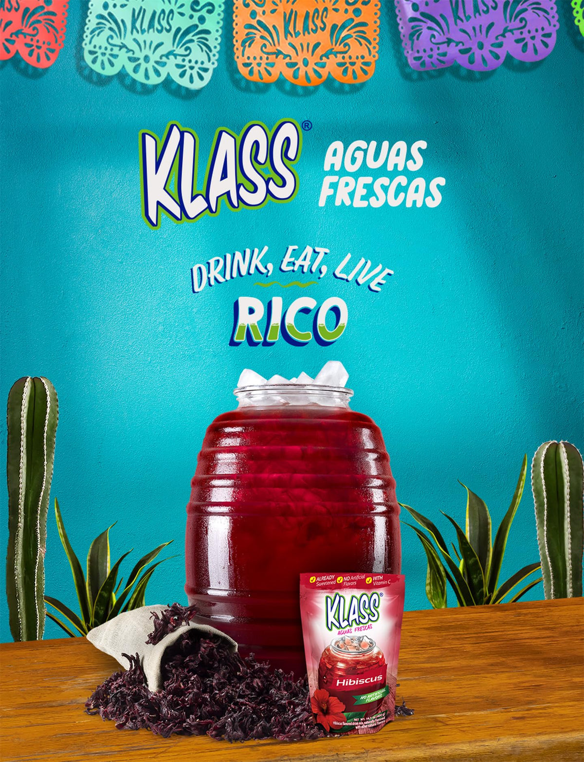 Klass Aguas Frescas with vitamin C adds a bright tang to drinks.