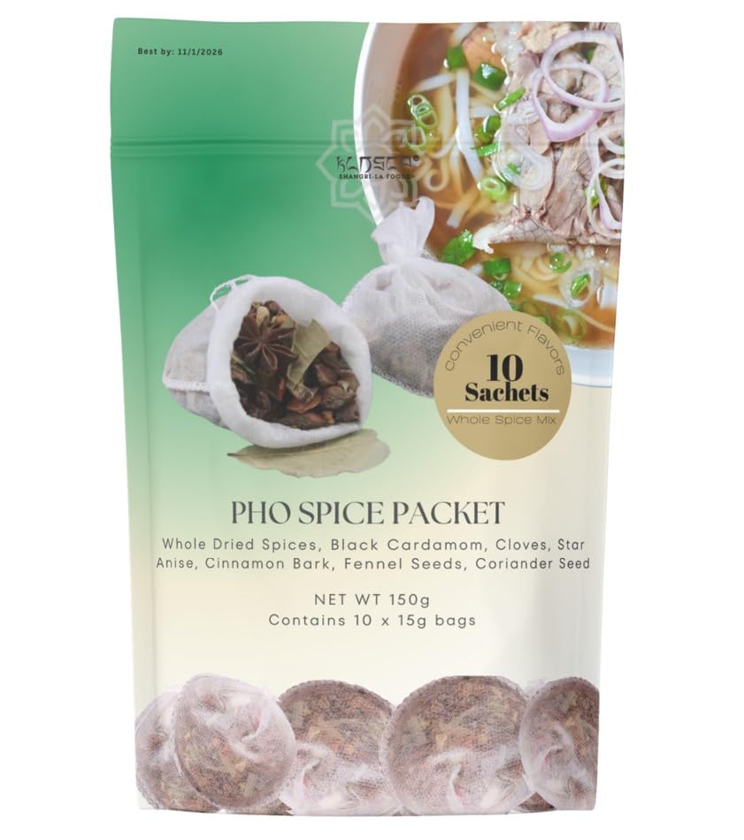 KLDSCP Pho Spice Seasoning 10-pack box for convenient pho preparation.