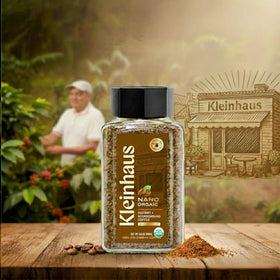 Kleinhaus Fresh-brewed taste in a cup, highlighting convenience.