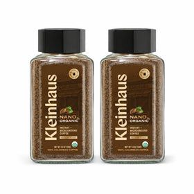 Kleinhaus Organic Medium Roast Nano Instant Coffee jars front view for quick fresh mornings.