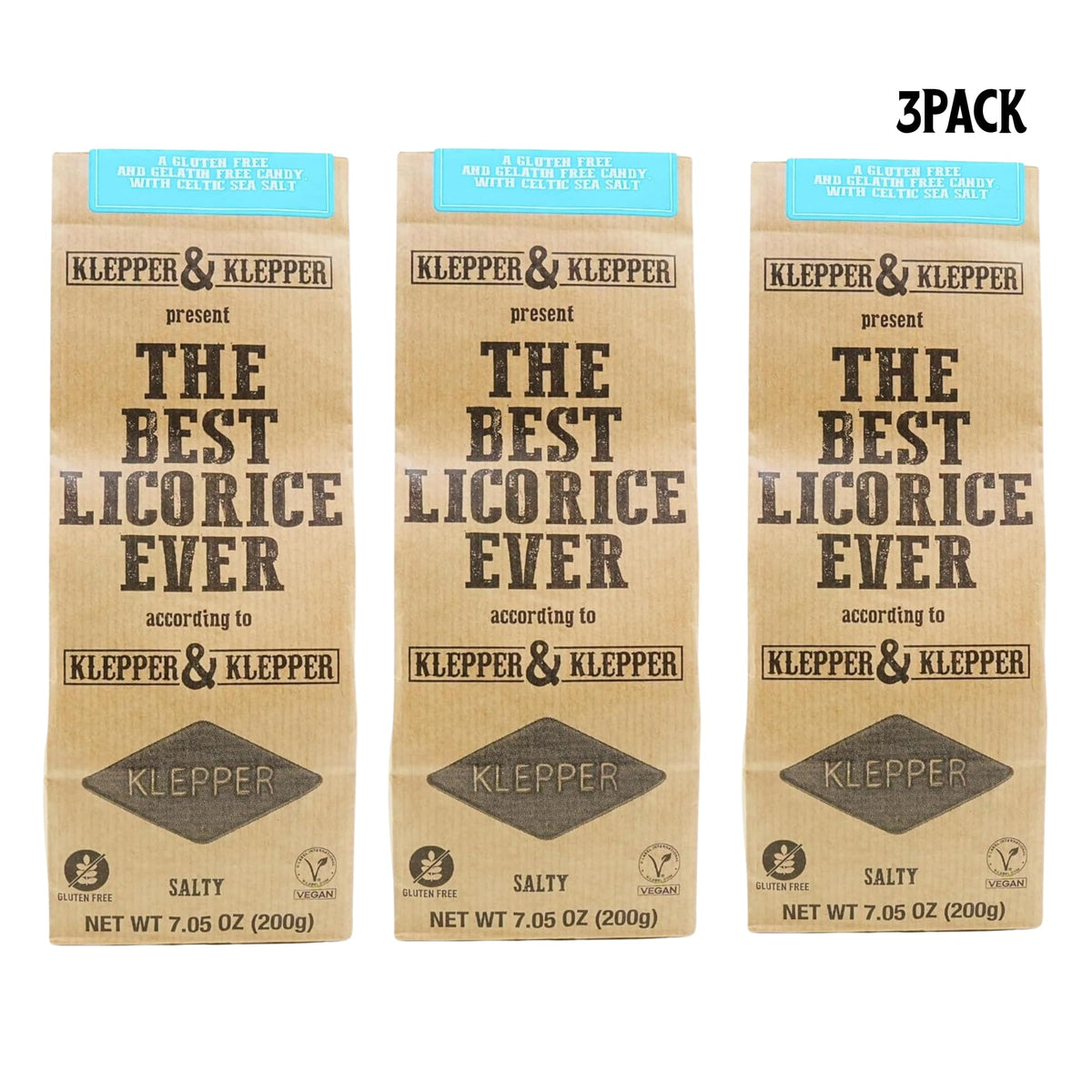 Klepper & Klepper Salmiakki licorice pieces close-up showing firm texture.