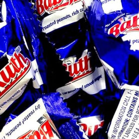 KLUB BULK Babie Ruth mini bars packaging close-up, ideal for party favors.