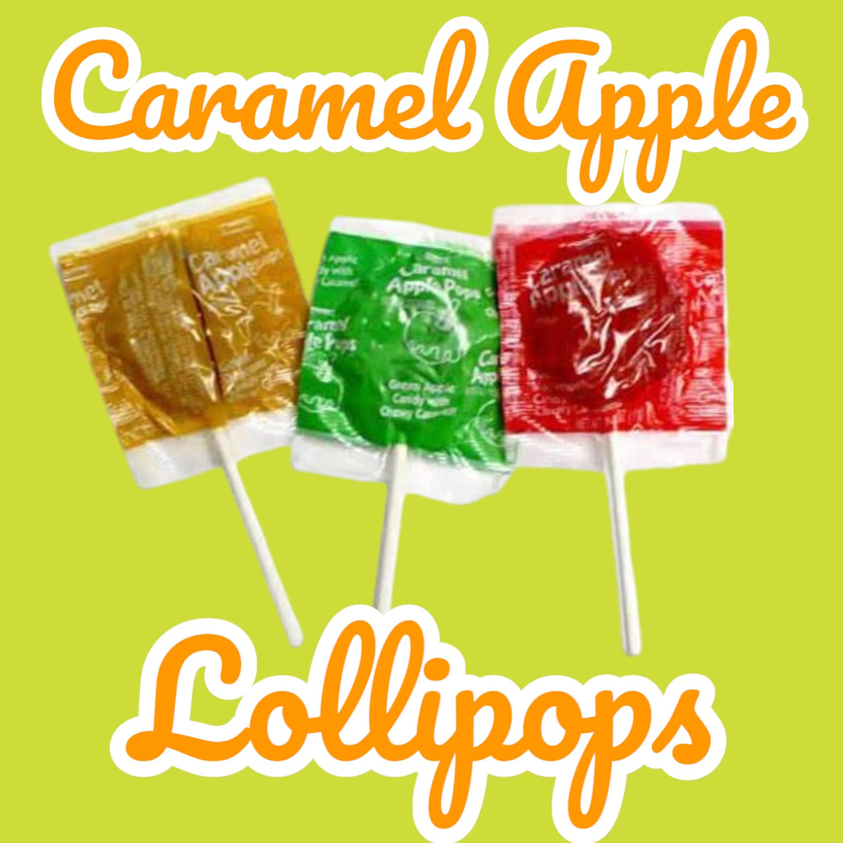 KLUB BULK Halloween-friendly caramel apple lollipops add festive flair to trick-or-treat bowls.