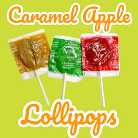 KLUB BULK Halloween-friendly caramel apple lollipops add festive flair to trick-or-treat bowls.