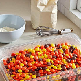 KLUB BULK Chocolate Peanut Butter Pieces on a party display for easy sharing.