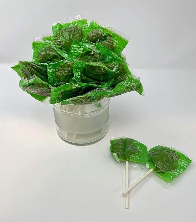 KLUB BULK gluten-free caramel apple lollipops, allergy-friendly option.