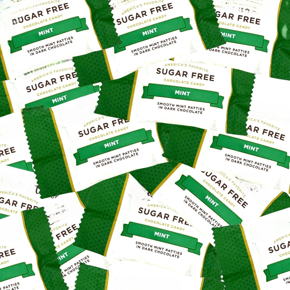 KLUB BULK gourmet sugar-free mint patties in a 1lb pack for guilt-free indulgence.