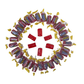 Individually wrapped Jolly Ranchers Cherry candies for easy distribution