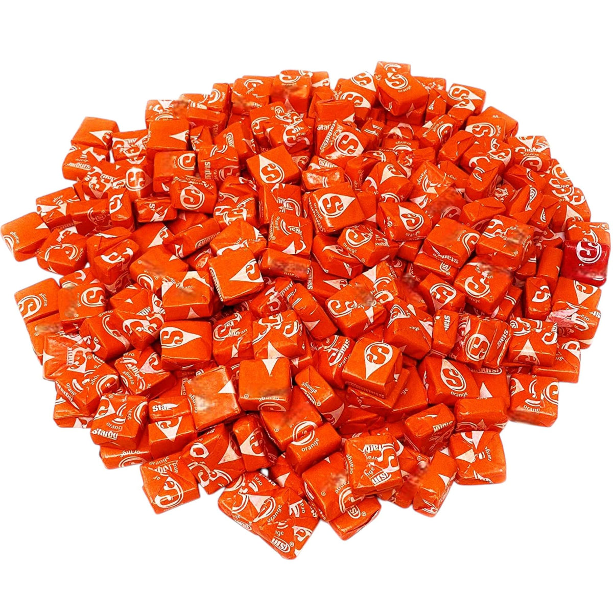 KLUB BULK Orange Str Burst candy bag ready for sharing and snacking.