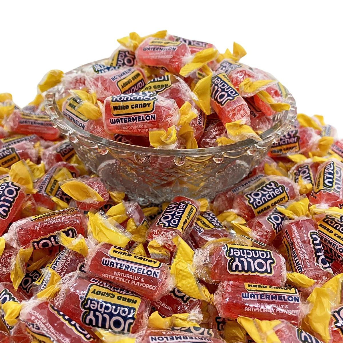 Watermelon flavor hard candy bulk packaging varies by batch.