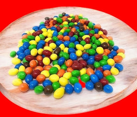 KLUB BULK Peanut MM bites arranged on a plate for party and office snacking