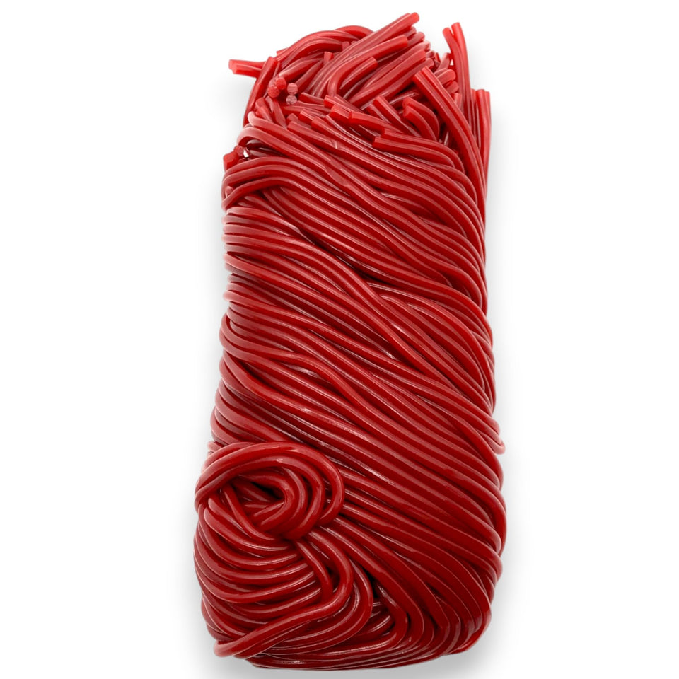 KLUB BULK premium strawberry licorice laces in a resealable bag for fresh sharing.