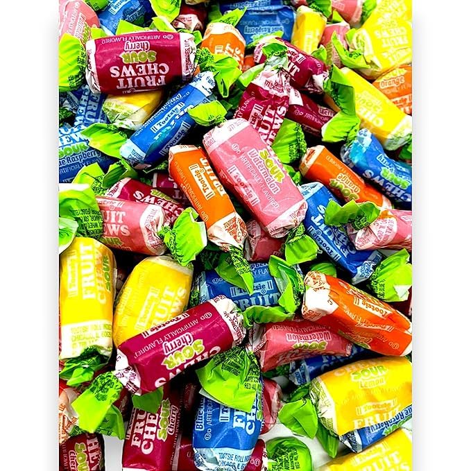 KLUB BULK Sour Fruit Chews bulk bag ideal for parties and office bowls.