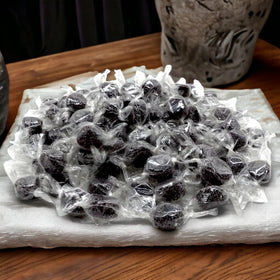 KLUB BULK Sugar Free Black Licorice Jelly Candies individually wrapped for freshness.