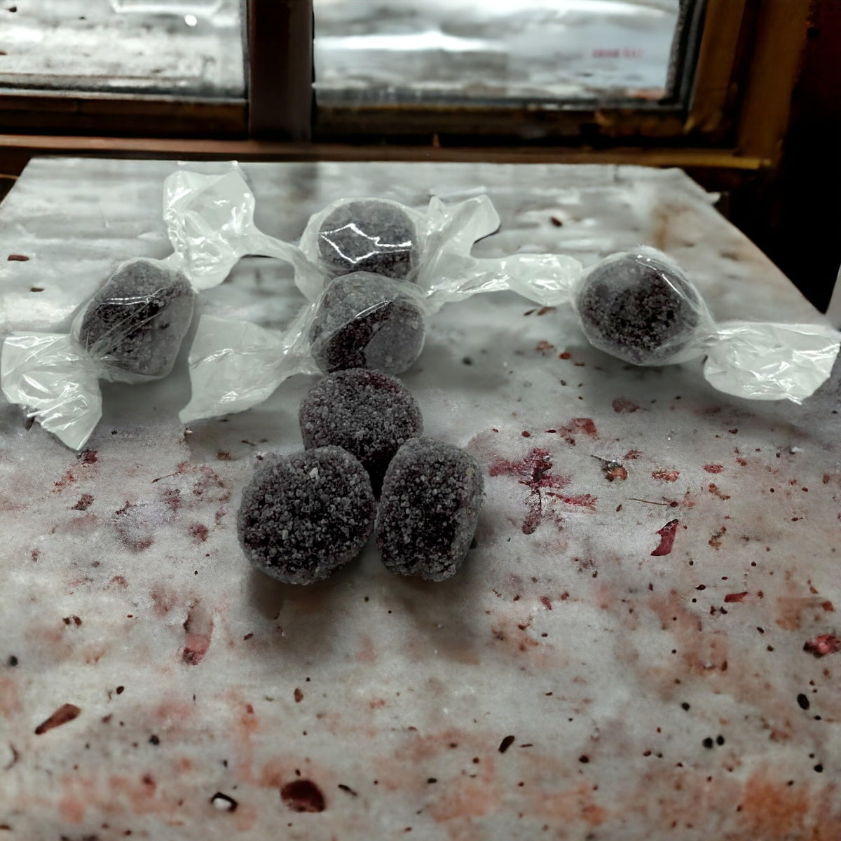 KLUB BULK Sugar Free Black Licorice Jelly Candies jar display shows bulk options.