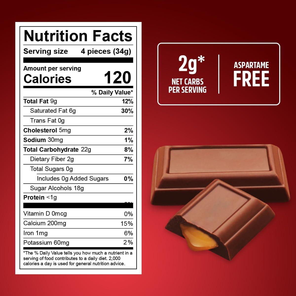 KLUB BULK zero-sugar chocolate caramel bars offer a guilt-free taste.
