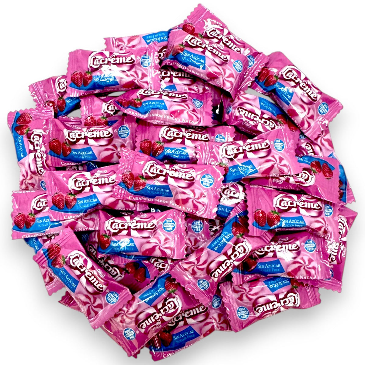 KLUB BULK La Creme sugar-free strawberry-cream candy pack, 16 oz, convenient for sharing