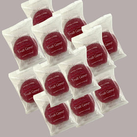 KLUB BULK raspberry fruit gems, individually wrapped for sharing and on-the-go snacking.