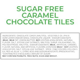 KLUB BULK sugar-free milk chocolate caramel tiles with stevia ingredient highlight