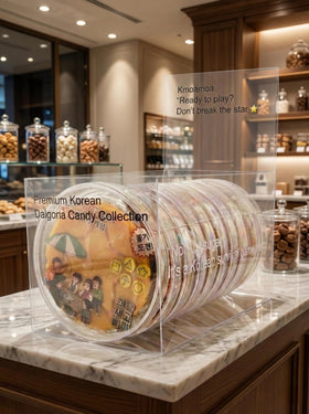 KMOAMOA dalgona challenge experience evokes a nostalgic street snack.