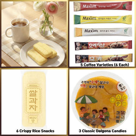 KMOAMOA gift set packaging perfect for gifting and sharing Korean snack culture.