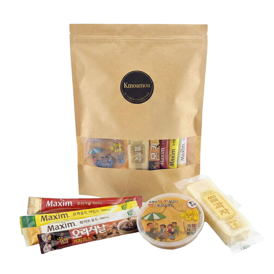 KMOAMOA Korean instant coffee packets ready for a smooth cup at home.
