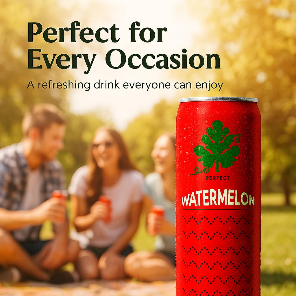 Knashi Watermelon juice recyclable can, eco-friendly packaging for conscious buyers.