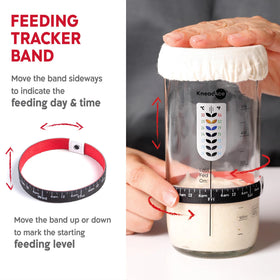 KNEADACE feeding day tracker included in the kit for starter maintenance