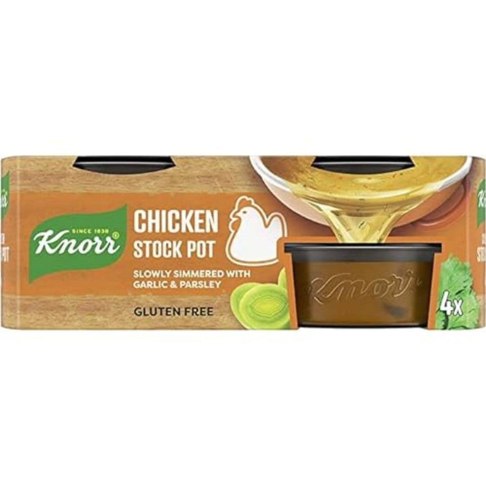 Knorr Chicken Stock Gel Pot eight-pack packaging for quick, consistent flavor.