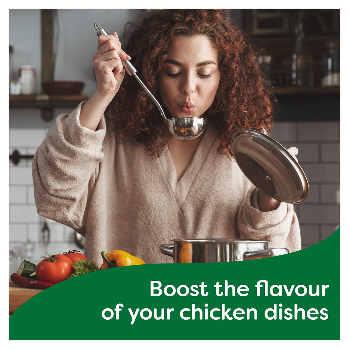 Gluten-free Knorr packaging label highlights dietary-friendly option.