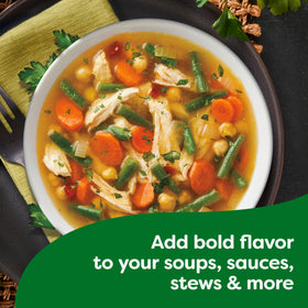 Knorr Cube Bouillon Chicken dissolving in hot broth for richer rice and vegetables